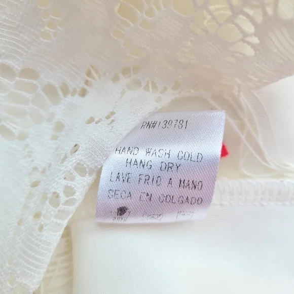 Tea n Cup White Lace Open Back Mini Dress Sheer Sleeve Size XS Bride Rehearsal - Picture 14 of 14